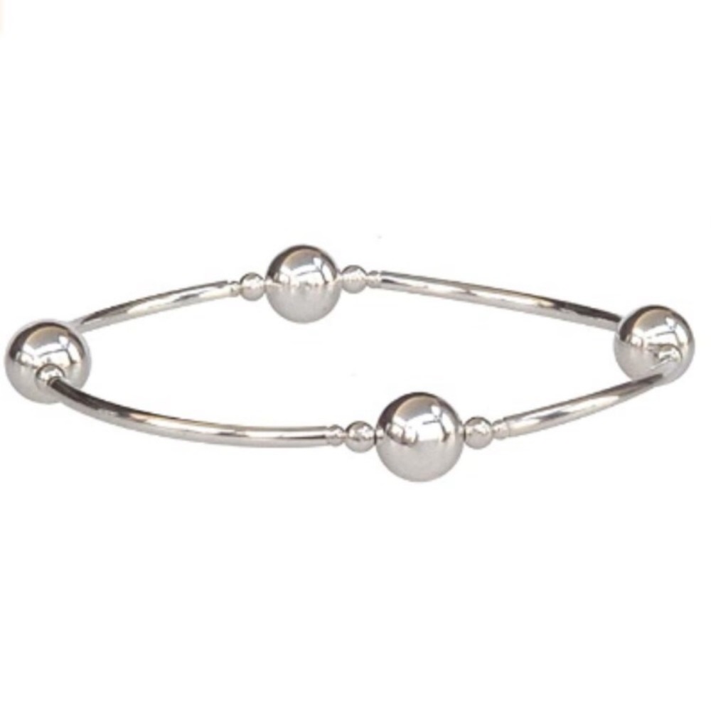 7 inches Smaller Bead All Sterling Silver Blessing Bracelet